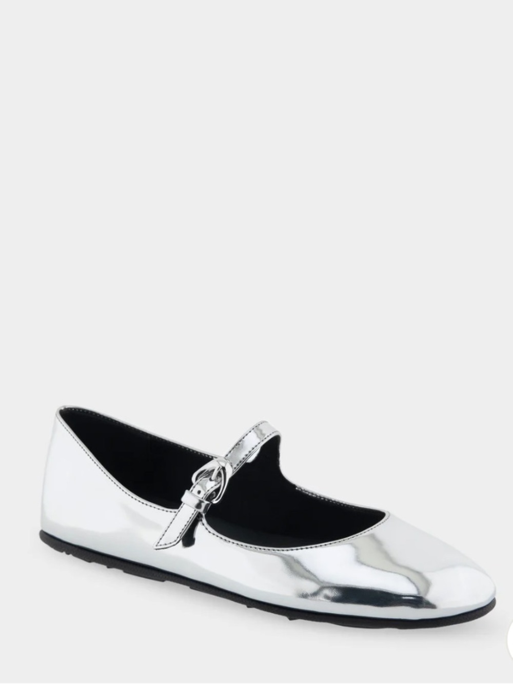 Aerosoles Women's Silver Mary Jane Flat Shoe NWT